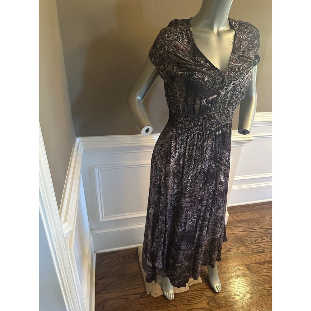 ALL SAINTS Paisley Scarf Midi Dress M Purple - Picture 4 of 6